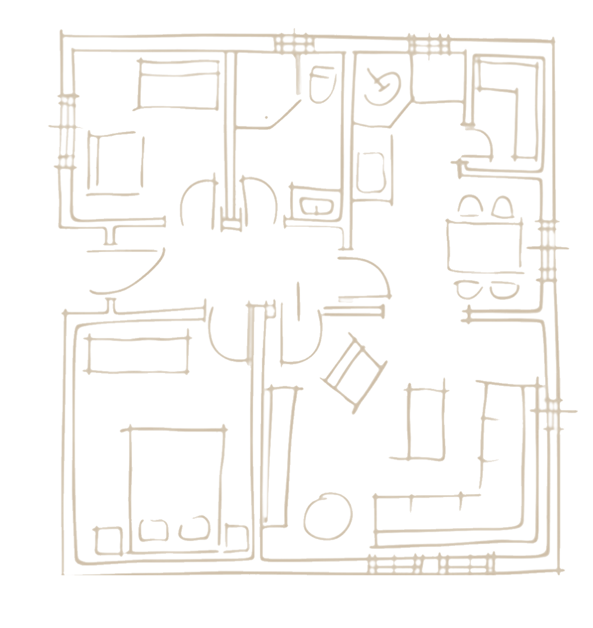 Floor plan sketch Studio HFD